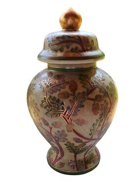 Handcrafted Decorative Ceramic Jar With Lid Kitschy Grandma Core Artsy Cottage